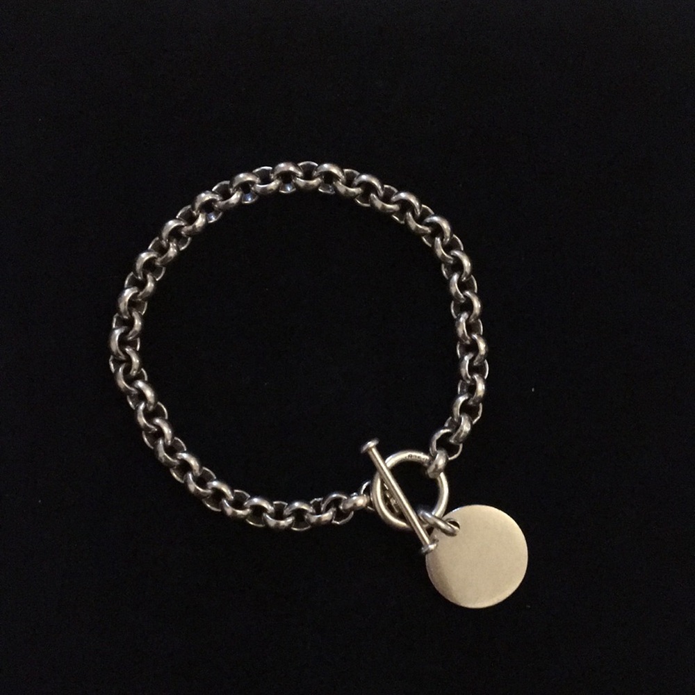 Silpada sterling silver rolo link disc charm bracelet
